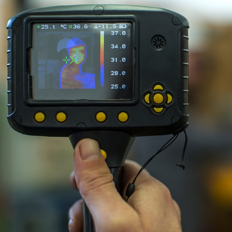 Thermal imaging camera screen