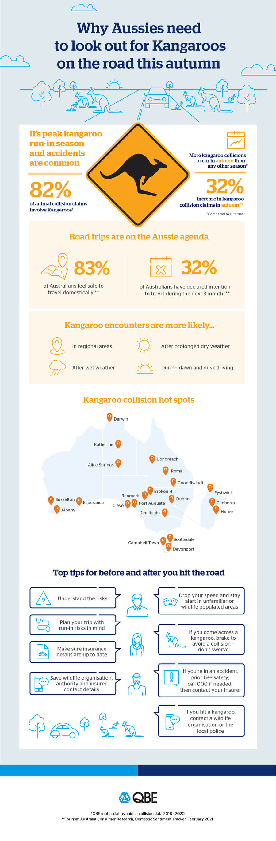 Kangaroo collisions infographic