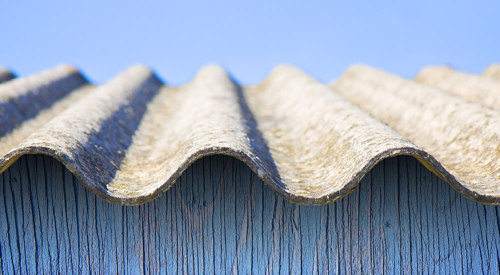 Corrugated asbestos roof