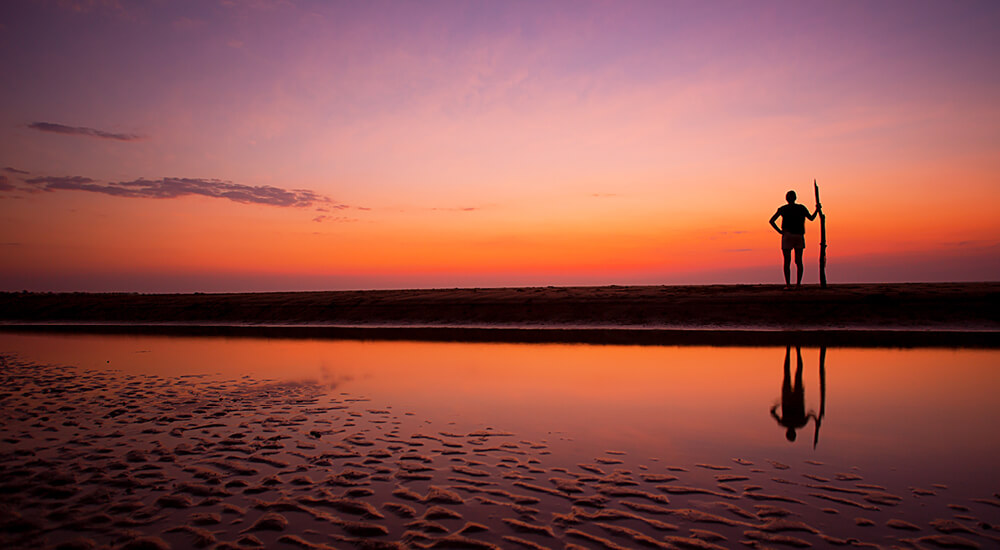 Sunset over the beach