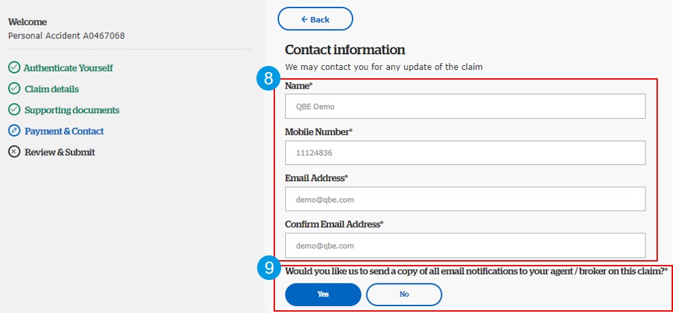 eclaims user guide step 10