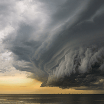 Cyclone over the ocean