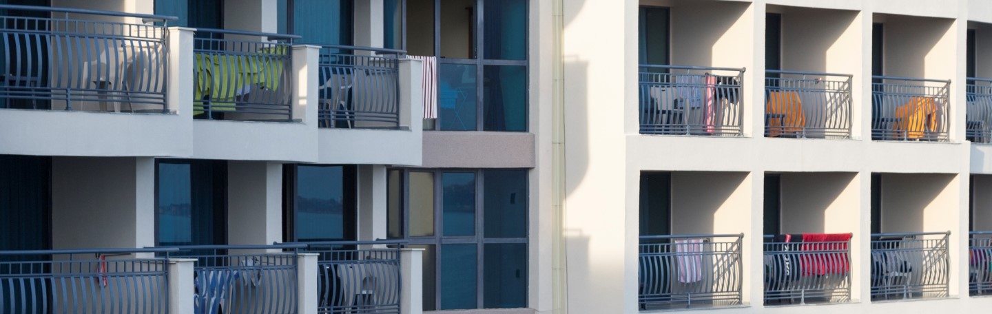 Contents insurance - a row of apartment balconies