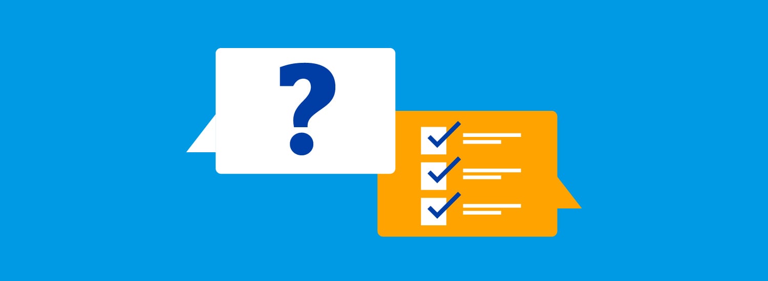 Vector illustration of question mark and checklist