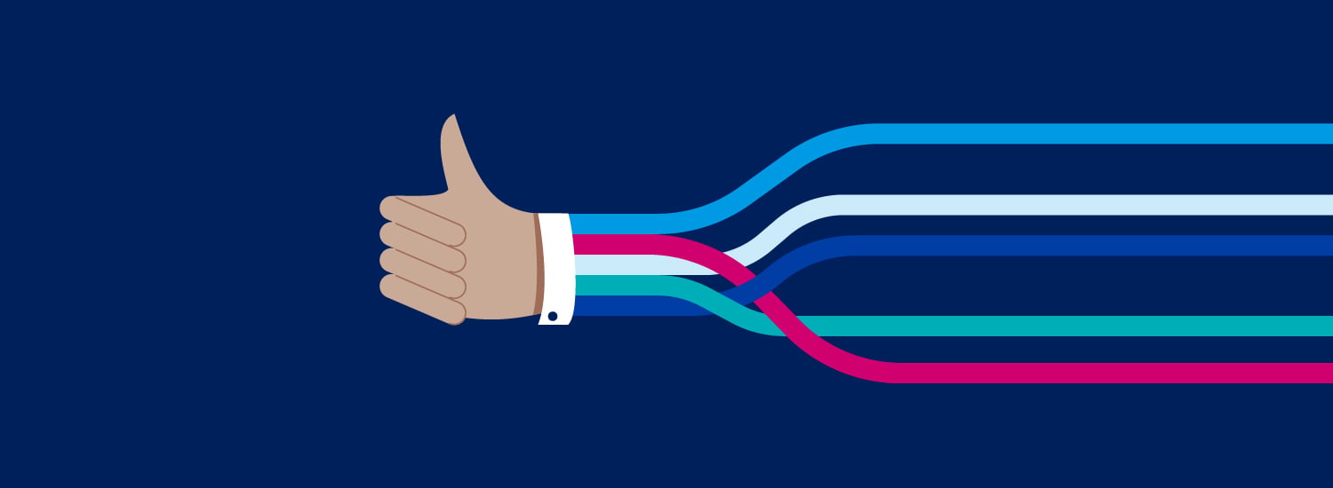 Vector illustration of thumbs up