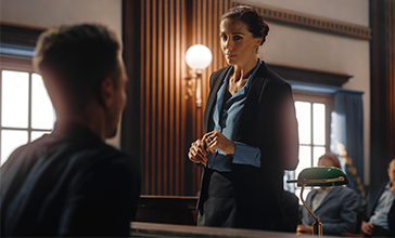 Businessman and businesswoman in discussion during meeting with coworkers in office conference room