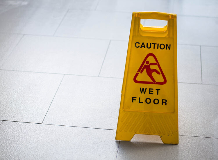 Caution wet floor sign