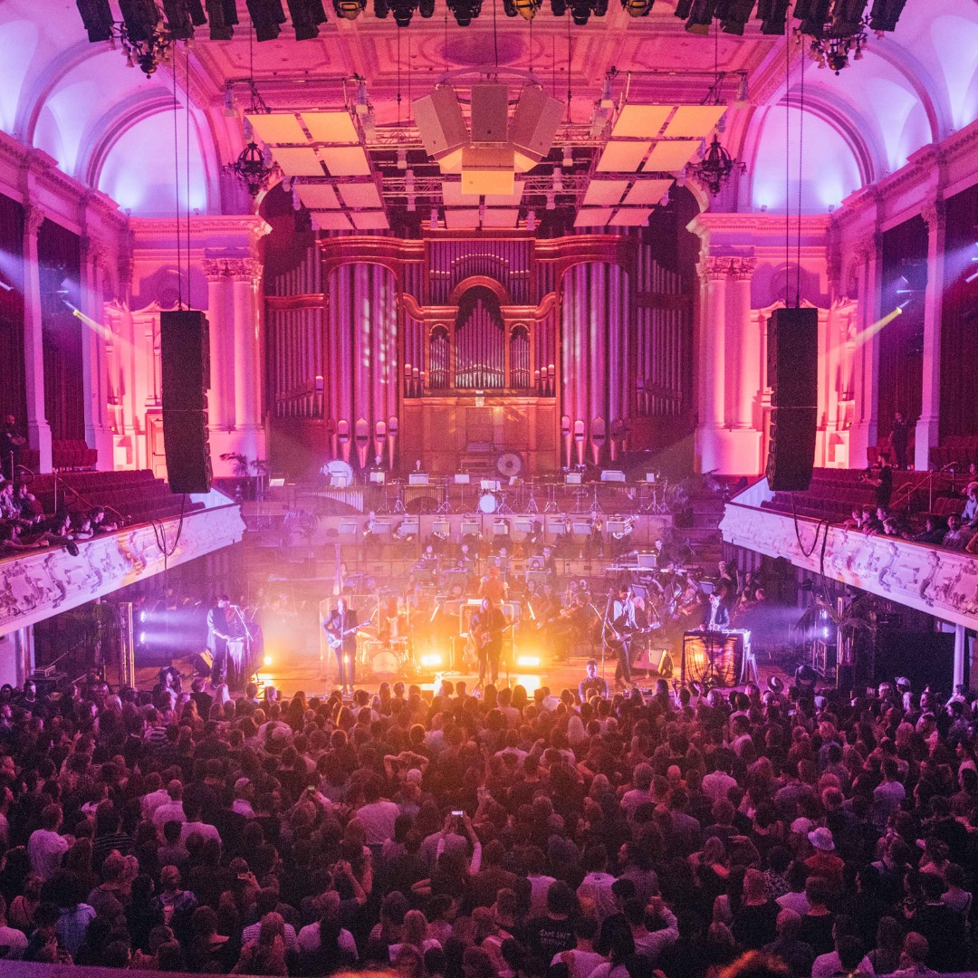 Interior of concert hall during a performance