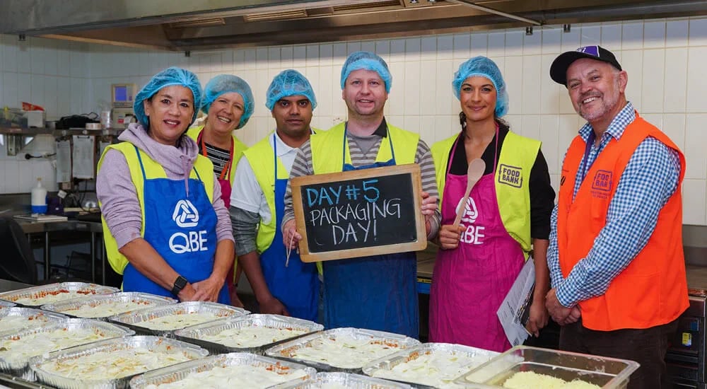 QBE employees volunteering
