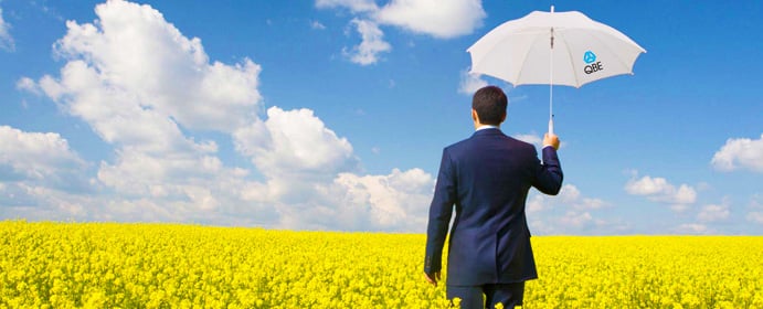 Man holding a umbrella