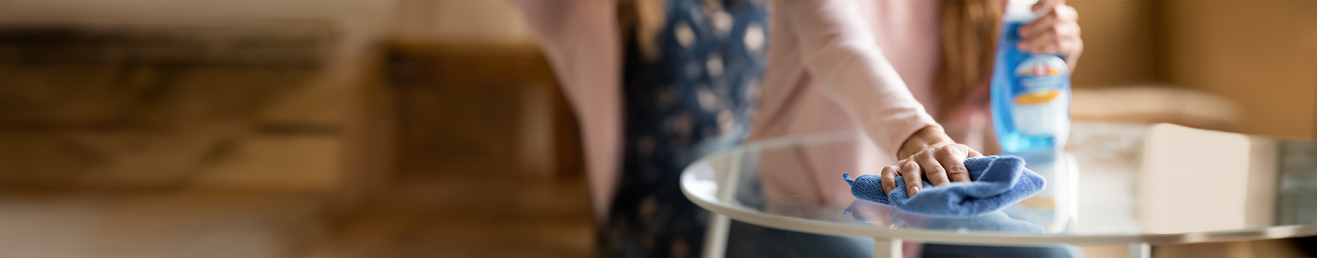 Wiping the table