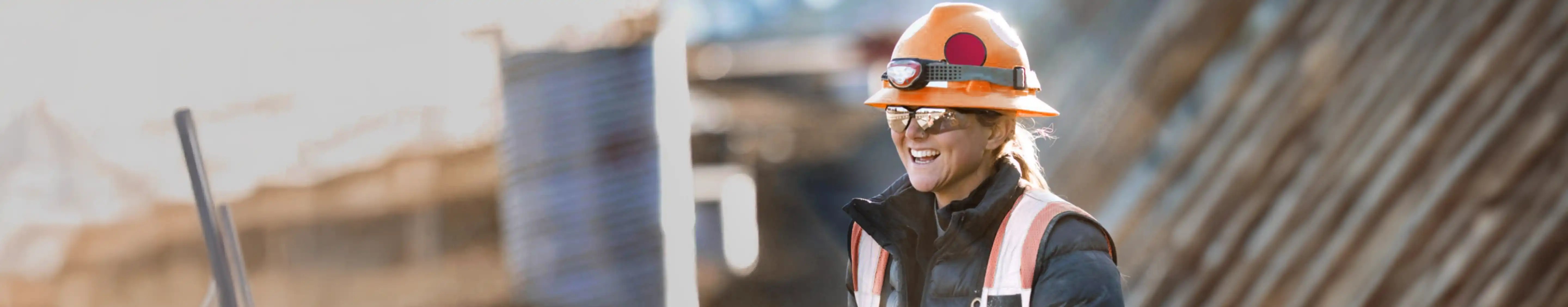 Woman wearing a hardhat