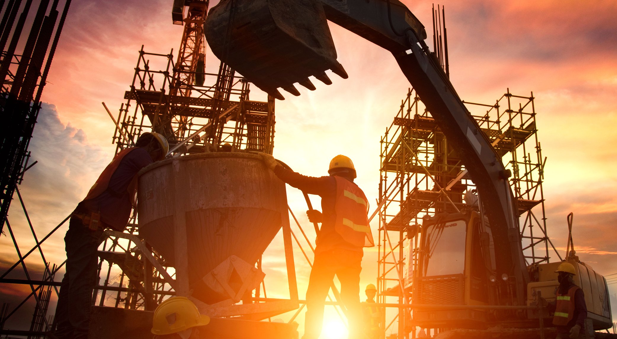 construction worker and equipment