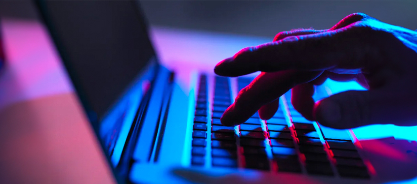 typing on a computer