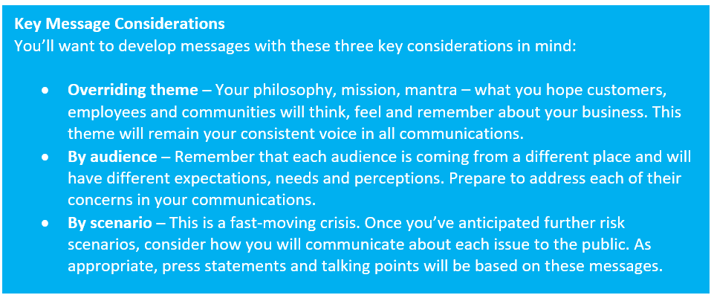 key message considerations