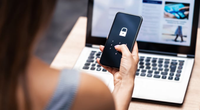 image of a keying in credit card details