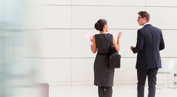 colleagues talking