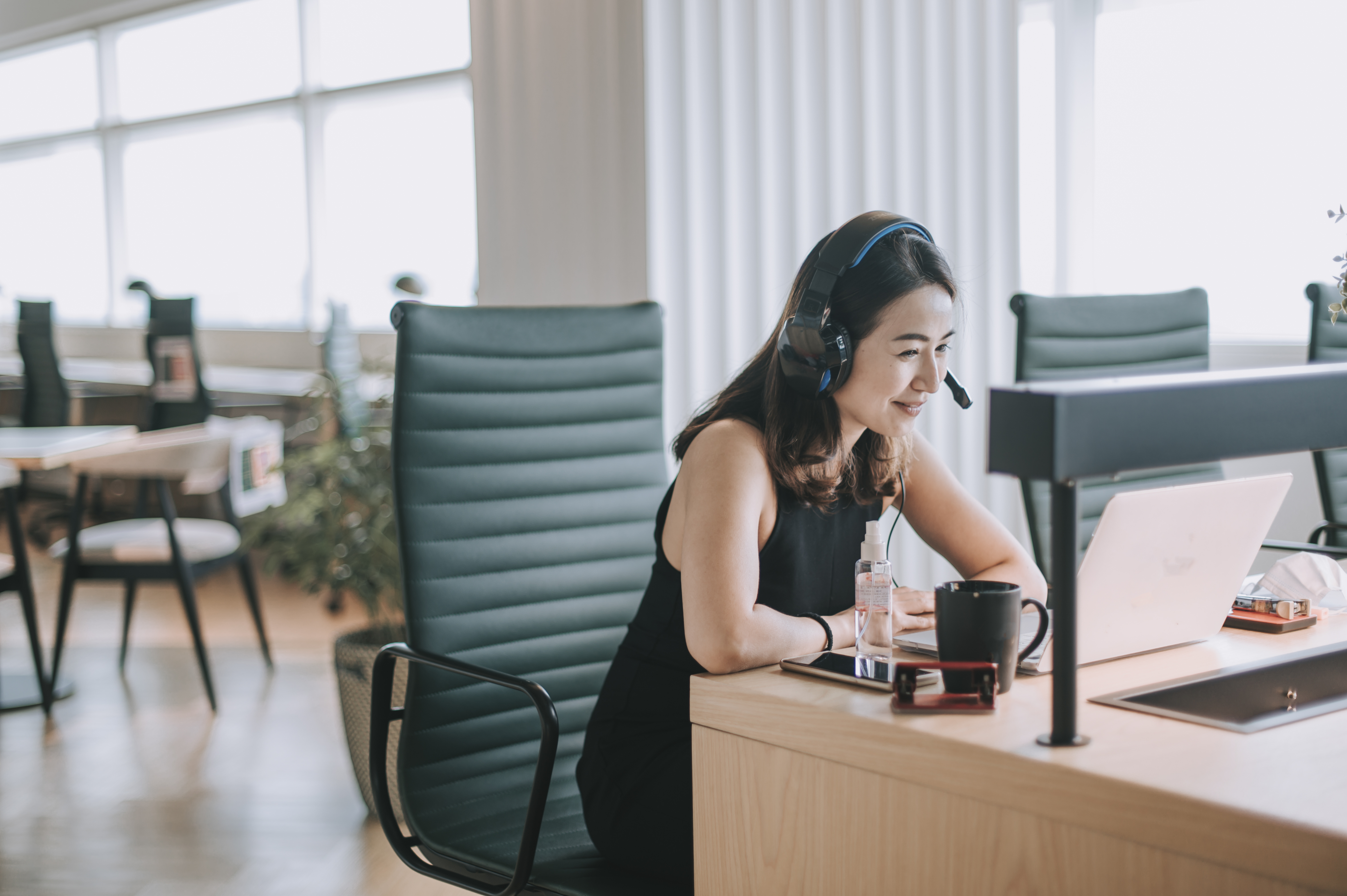 Woman in a virtual meeting