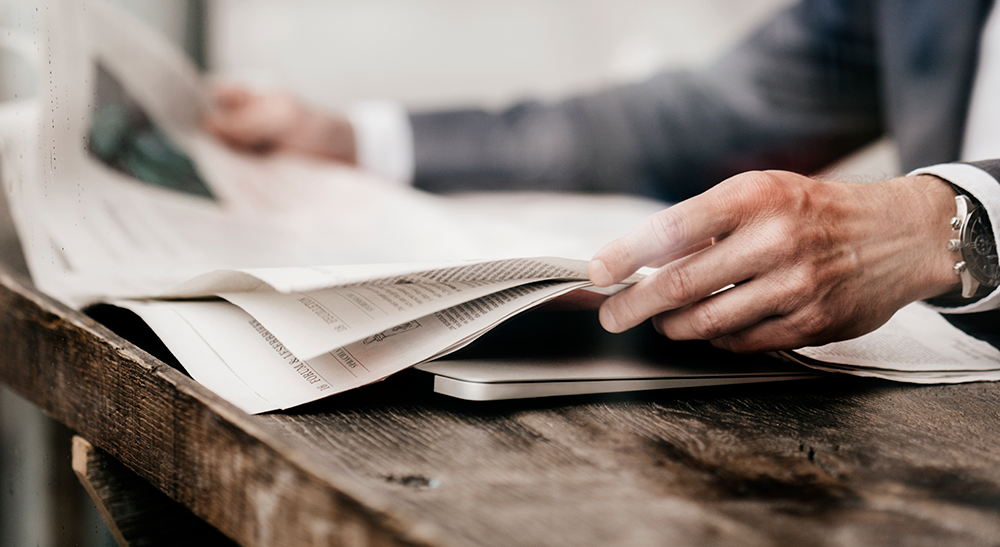 Man reading a paper