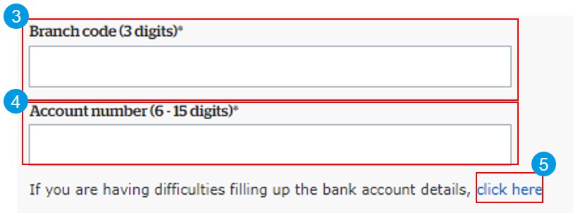 bank account details